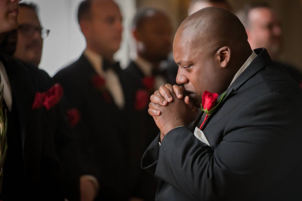 Groom waiting on Bride