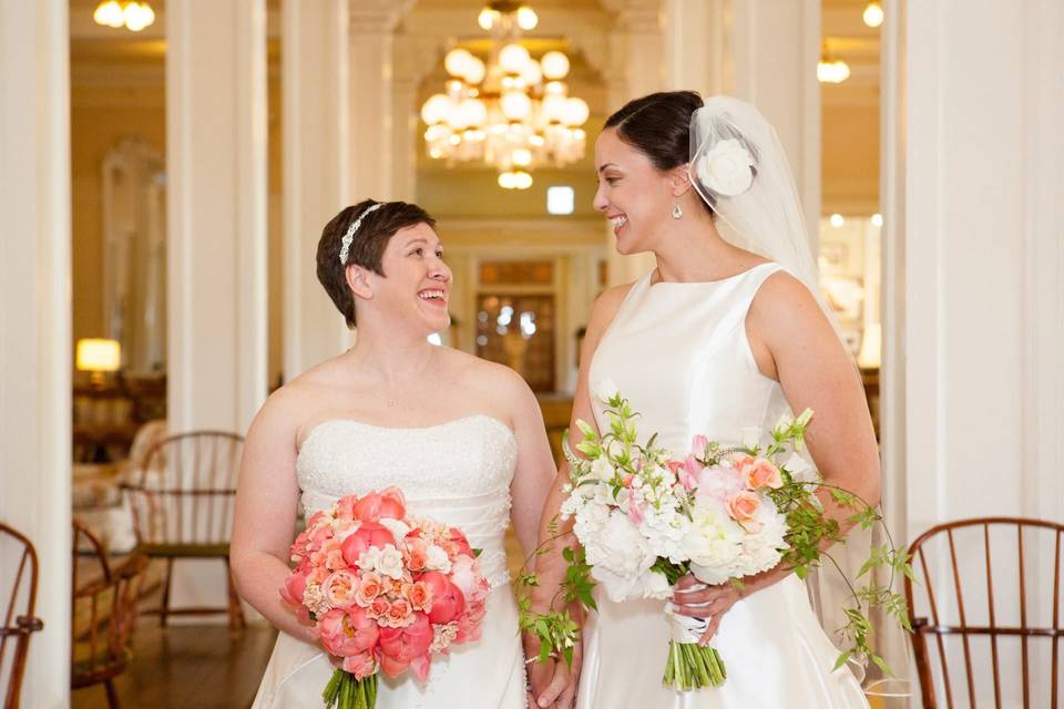 Brides with bouquets