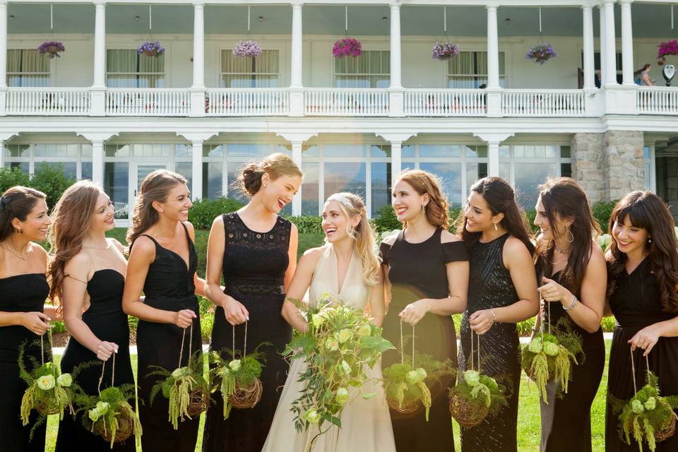 Bride and bridesmaids