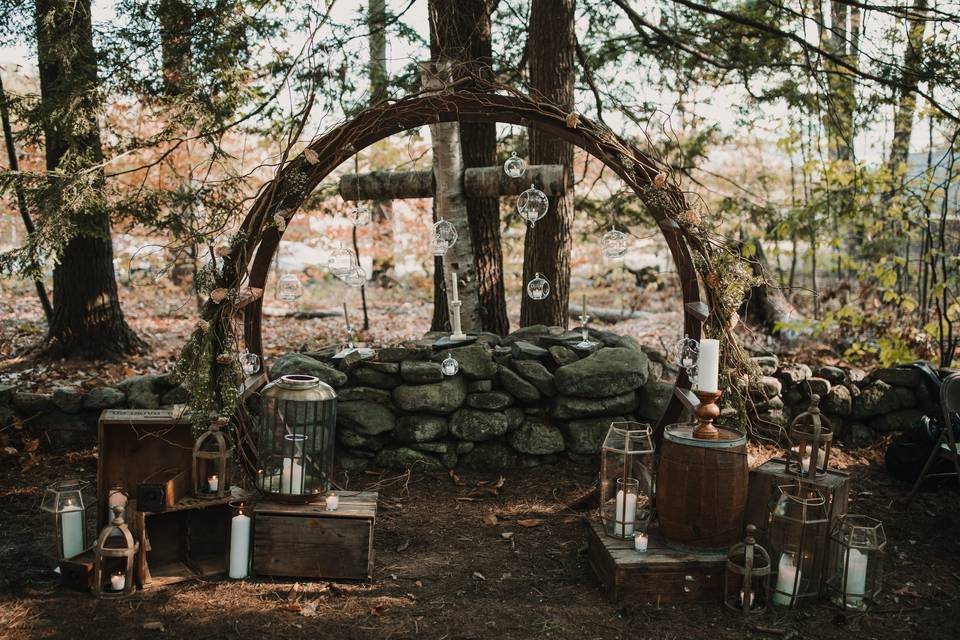 Round Arbor in the woods