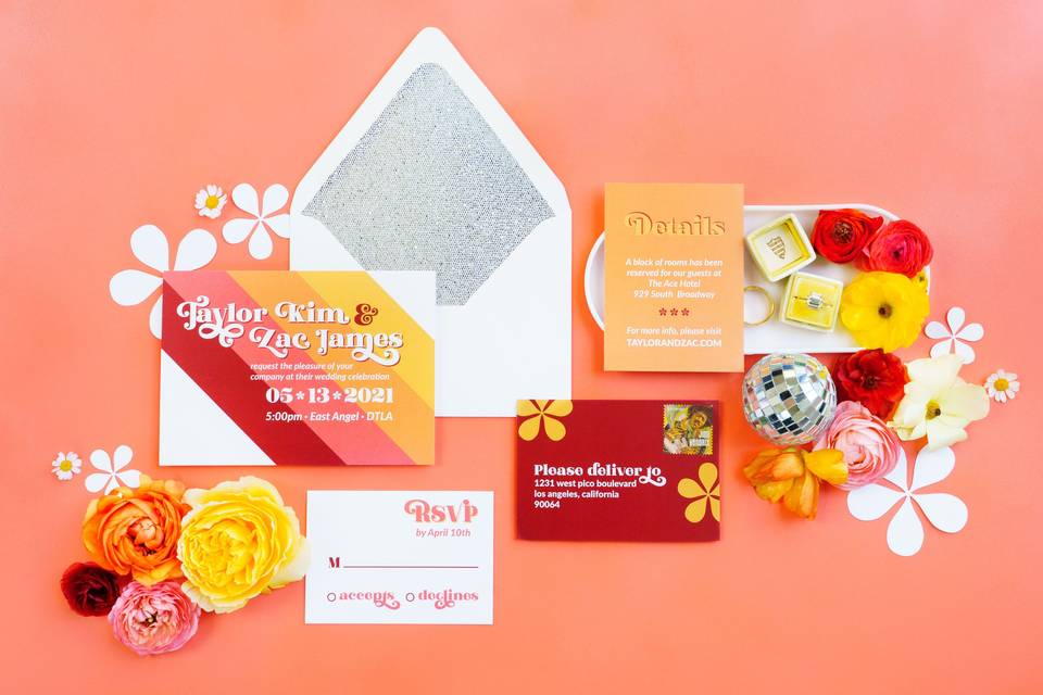 Modern retro invitation