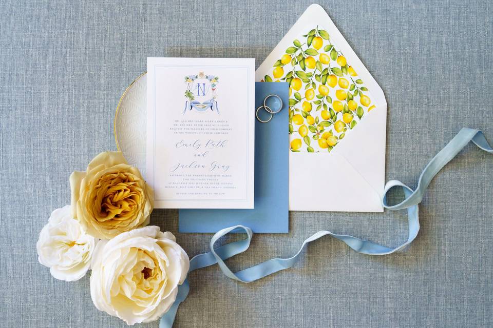 Lemon Watercolor Invitation