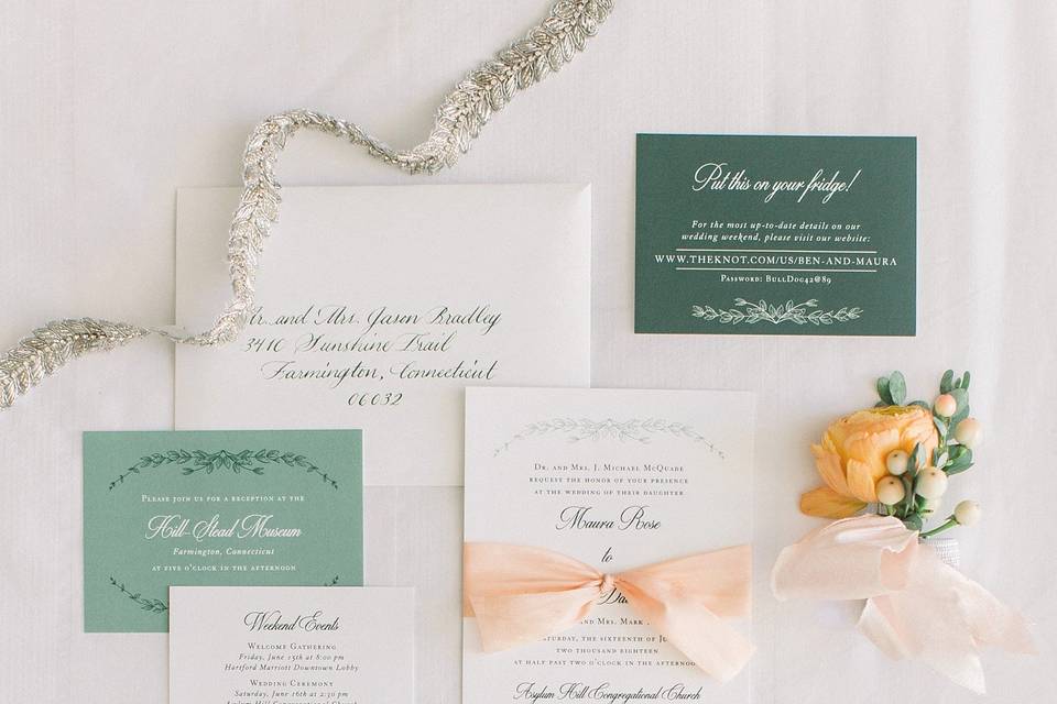 Classic Green Invitation Suite