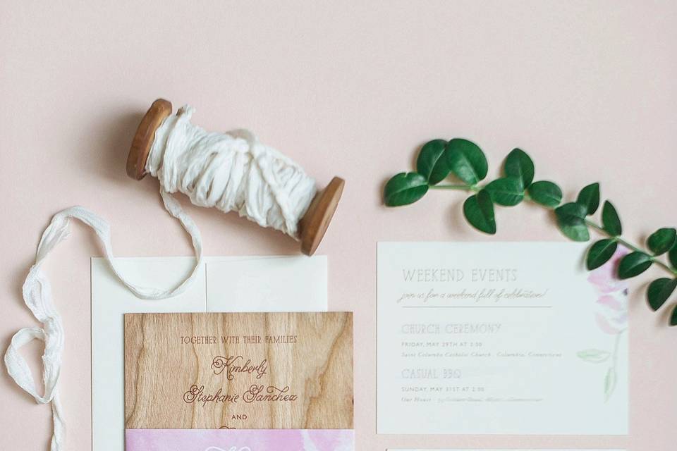 Wood Veneer Invitation