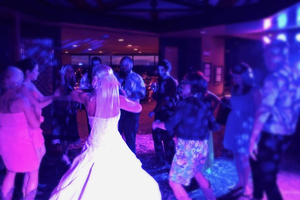 Bride having fun