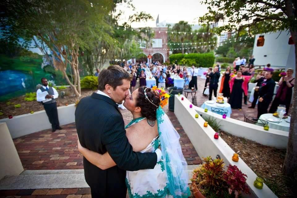 Memorable courtyard reception