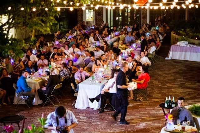 Courtyard reception at night