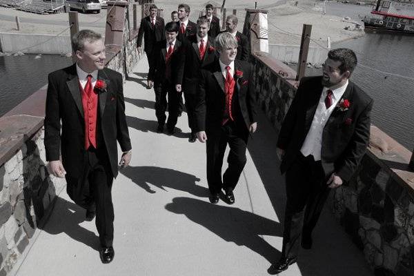 The groom with his groomsmen