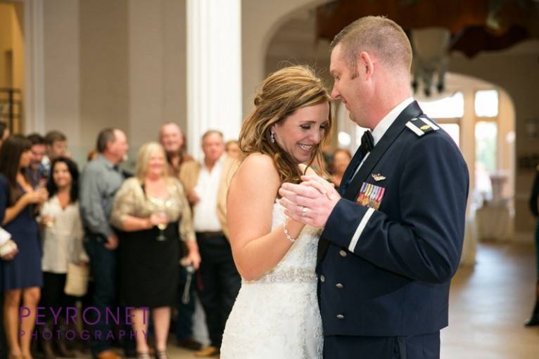 Newlyweds dancing