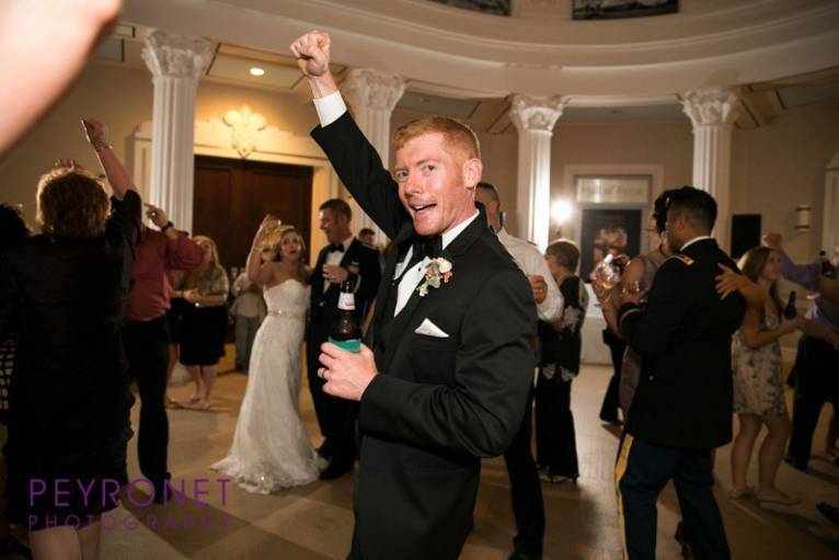 Groom having a beer