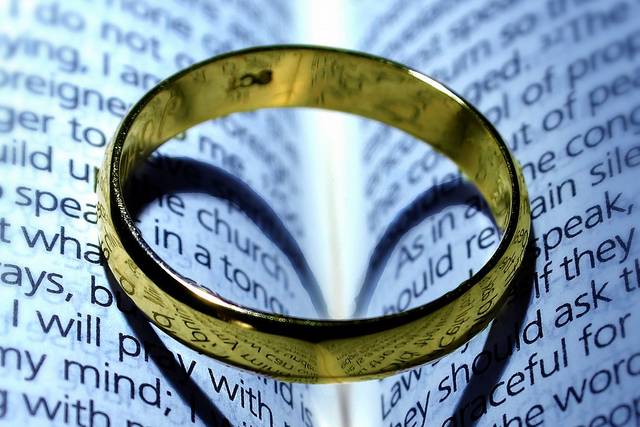 Bible verse and wedding band