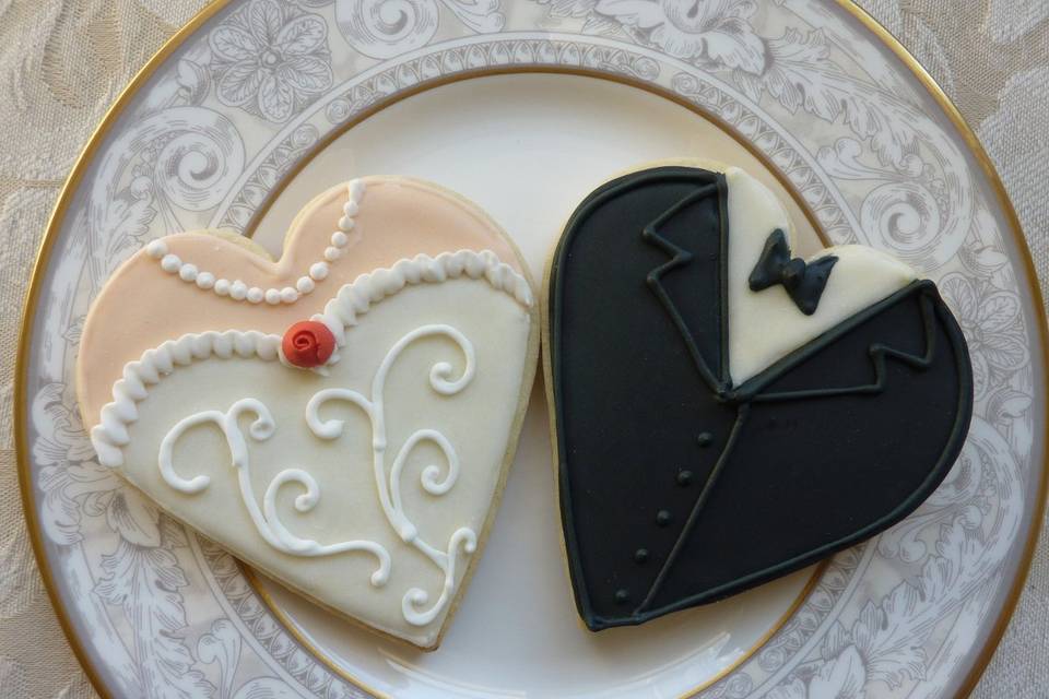 Heart Dress and Tux Cookies