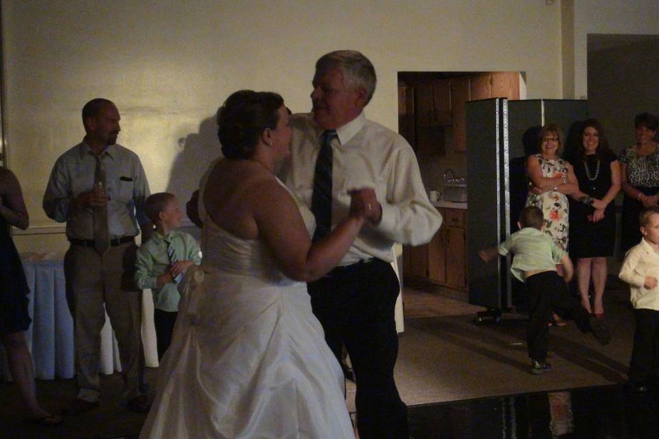 The Bride with her father