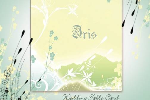 Iris Wedding Table Card from Under The Leaves Collection