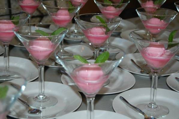 Sorbet in Martini Glasses