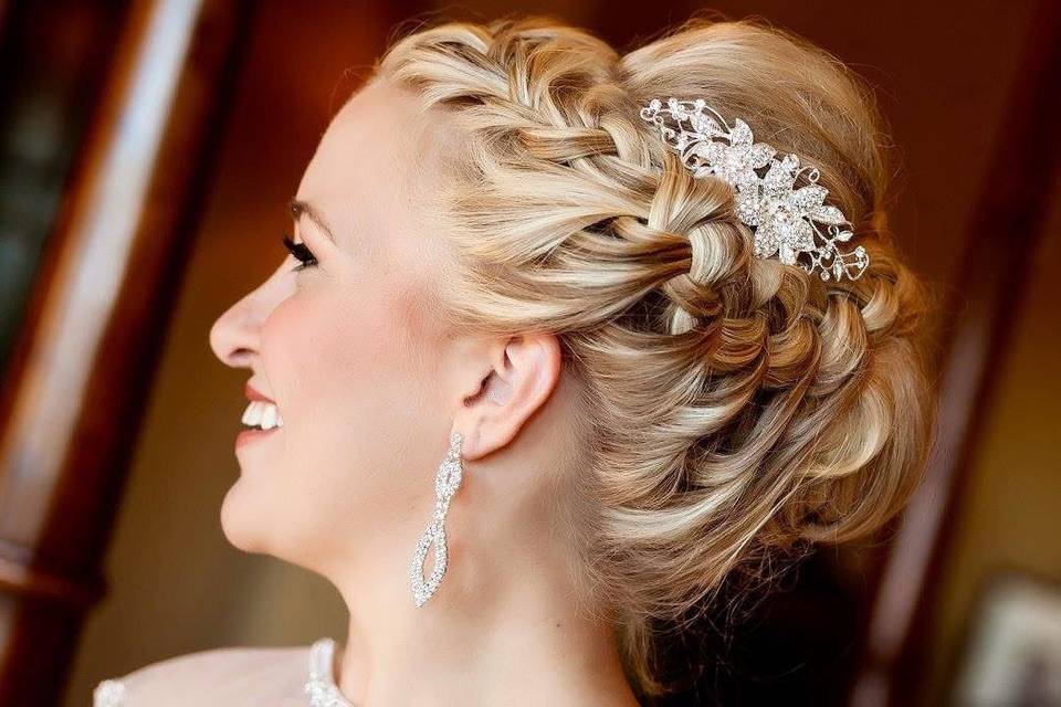 French braided hair with flower