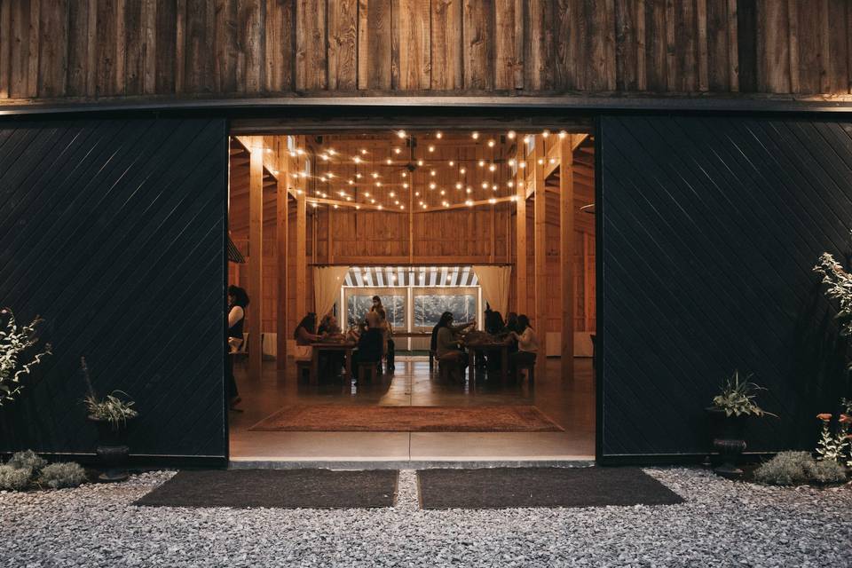 Barn at night