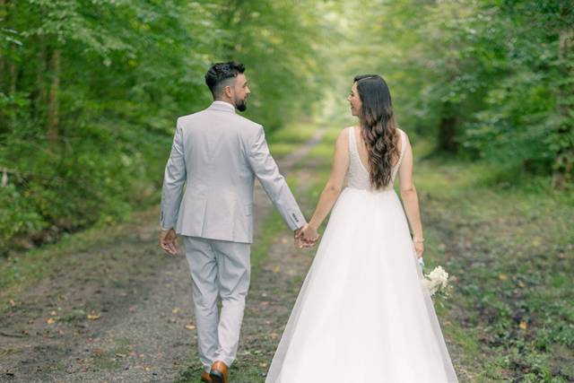 Bride and Groom walking