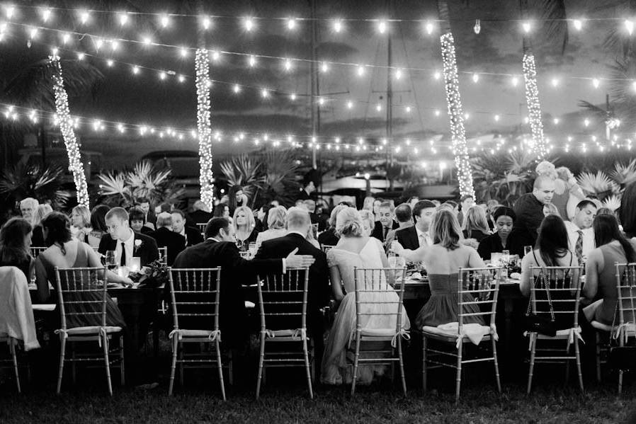 Evening wedding reception