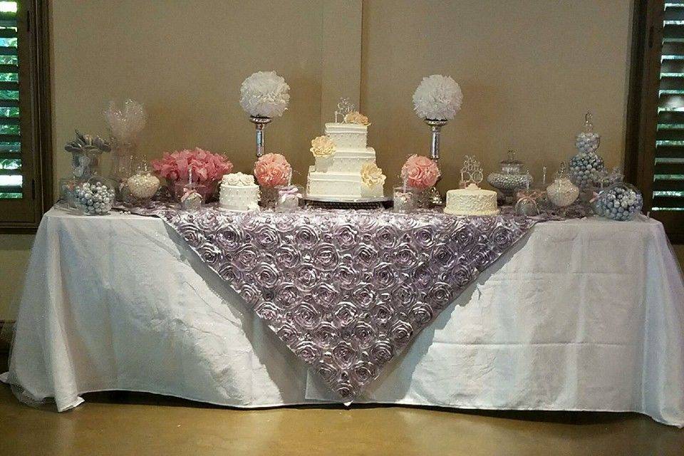 Wedding cake set-up
