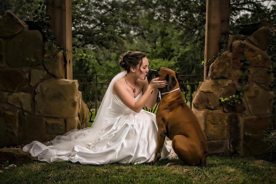 The bride and a dog