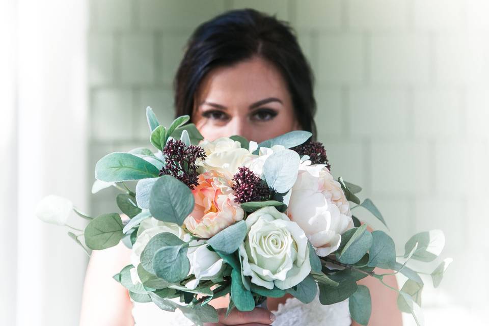 Bride with bouquet