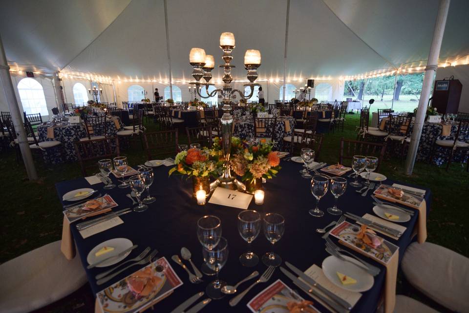 Inside tent