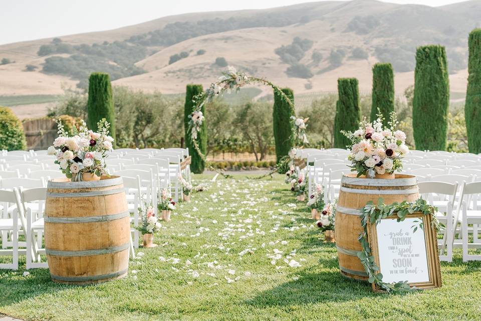 Archway, Wine Barrel & Aisle