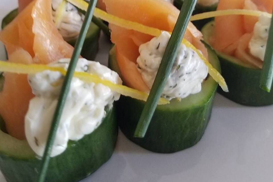 Salmon Cucumber Cups