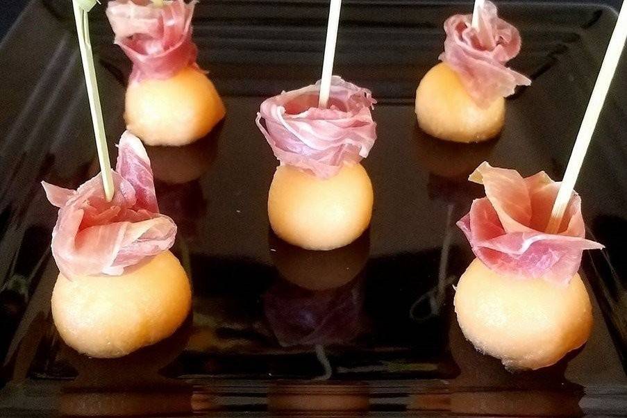 Melon wrapped Prosciutto