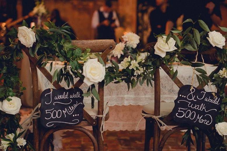 Sweetheart chair garland