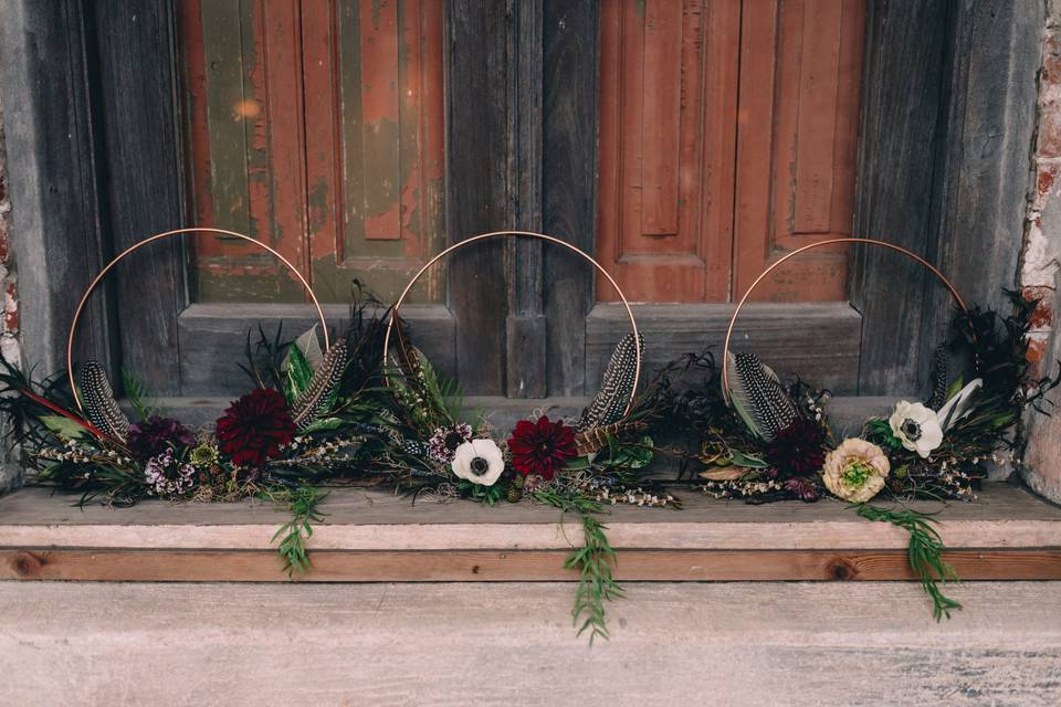 Bridesmaid hoop bouquet