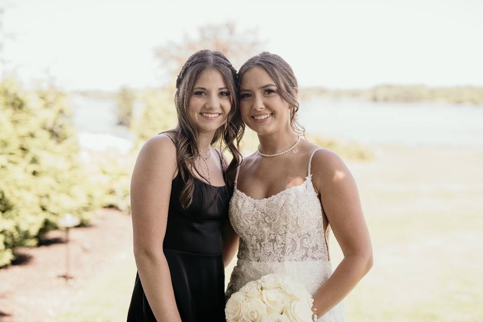 Sister and bride makeup