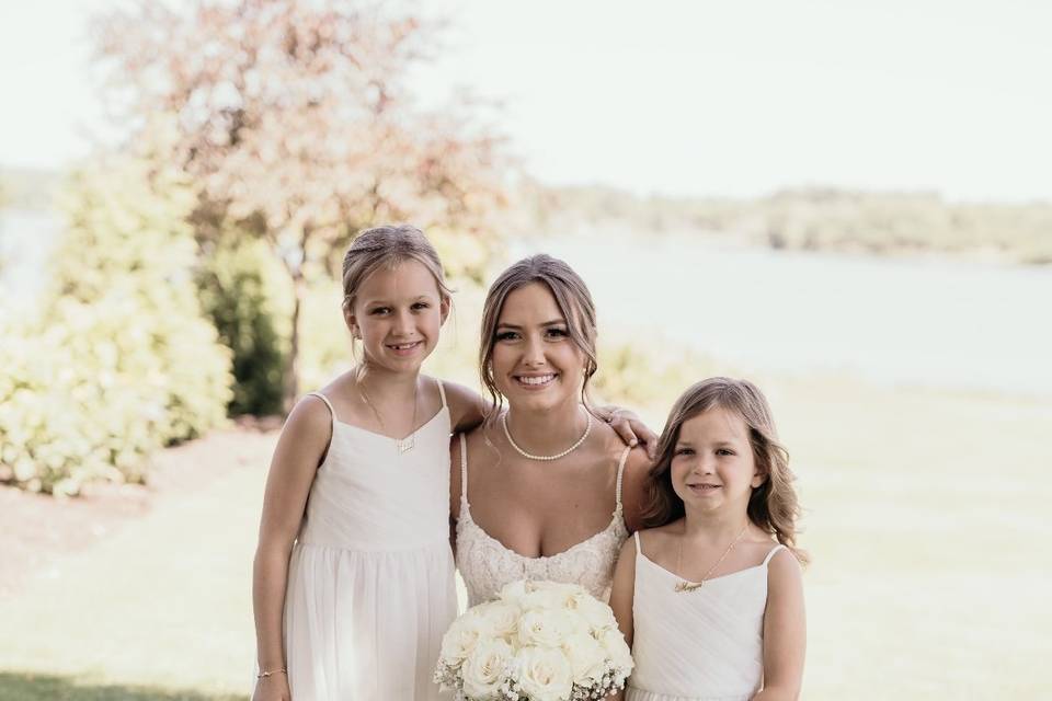 Bride and flower girls hair!