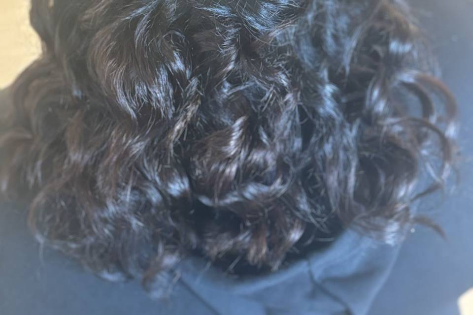 Textured half updo