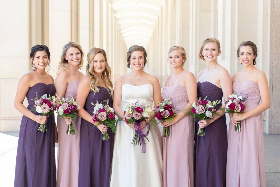 All violet dresses