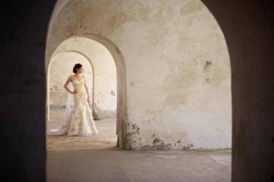 Bride in arch