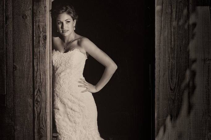 Bride in sepia