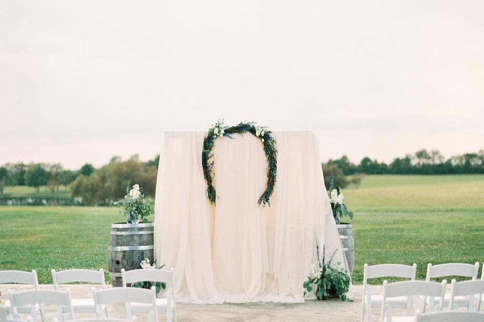 Outdoor wedding setup