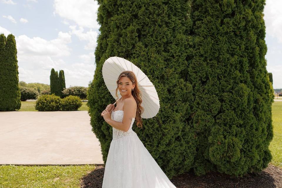 Bride and Groom in the Vines