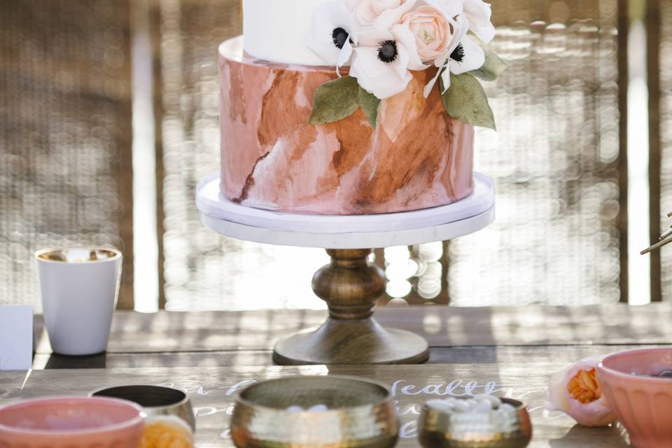 Pink layered cake