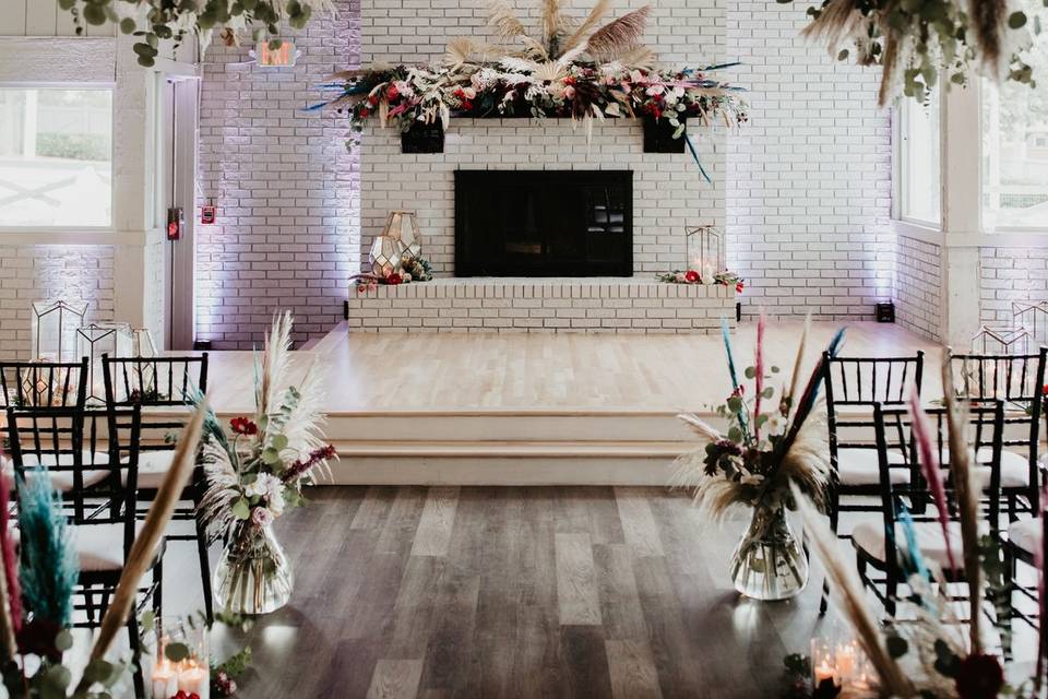 Stage and Fireplace