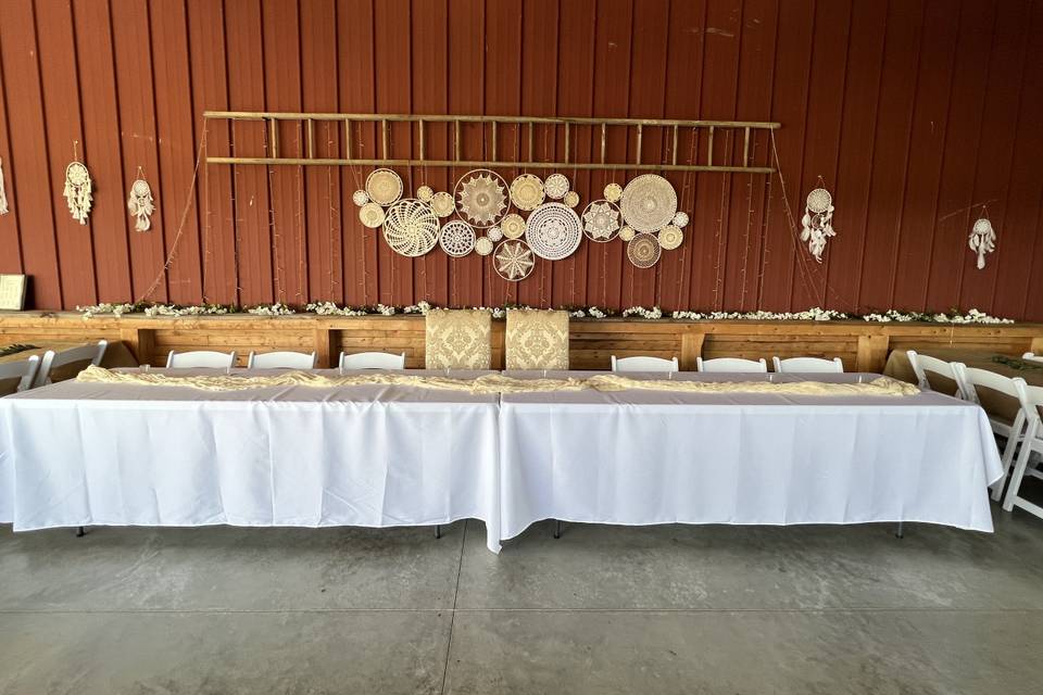 Head table in the venue