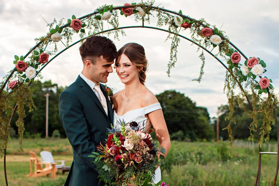 Portrait under arch