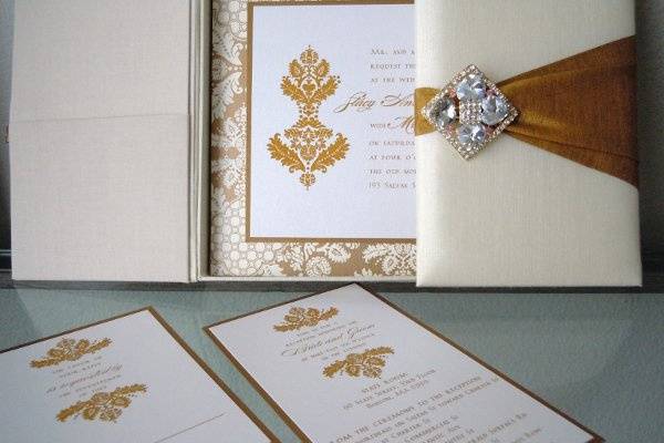 Silk Wedding Invitation Boxes available in any color and custom design