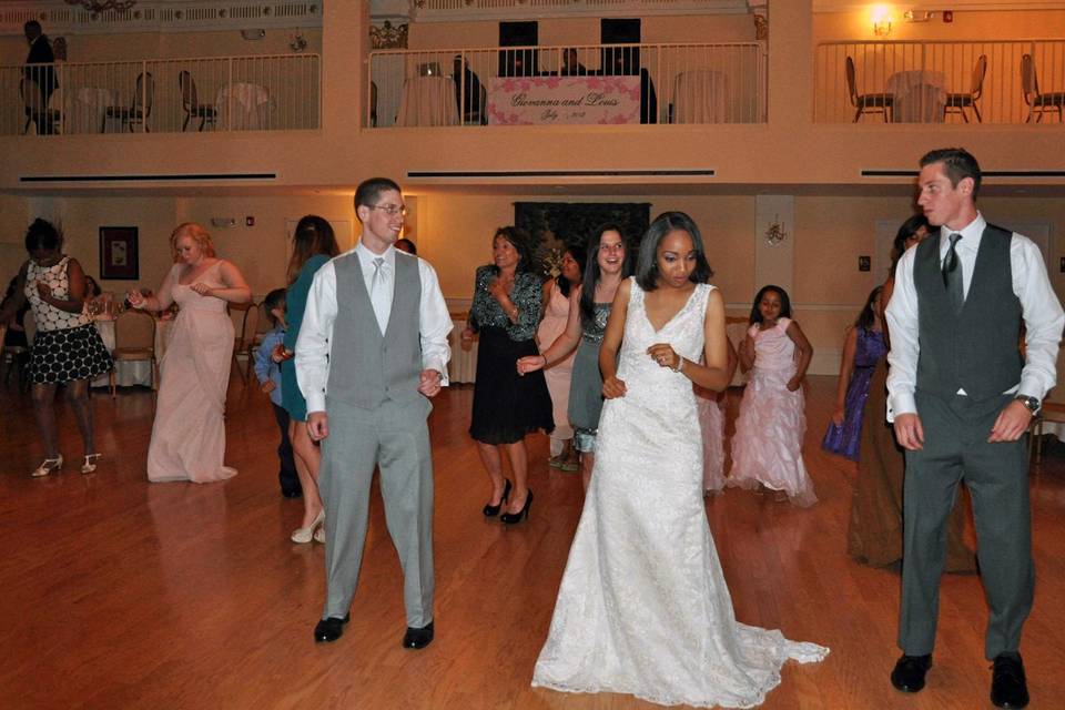 Dancing newlyweds