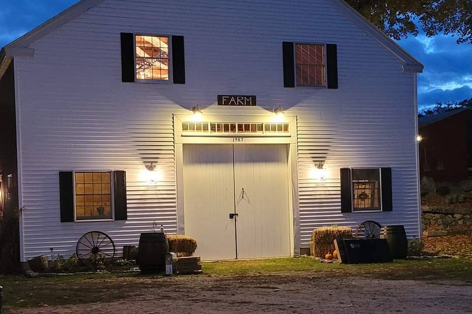 The magical barn at night