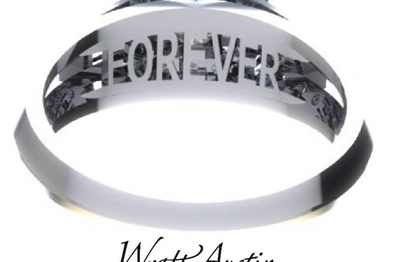 One-of-a-kind custom ring that depicts the sentiment of the total commitment. 