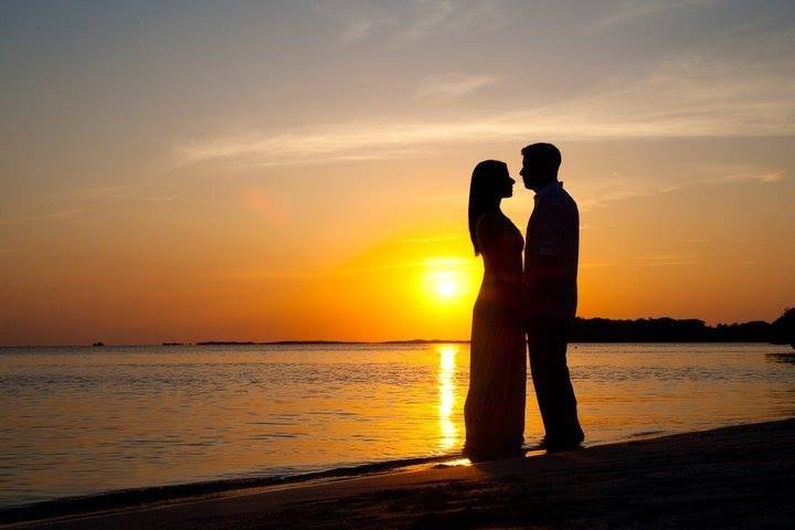 Our Weddingmoon couple Shane & Darlene enjoying a romantic sunset at a private 