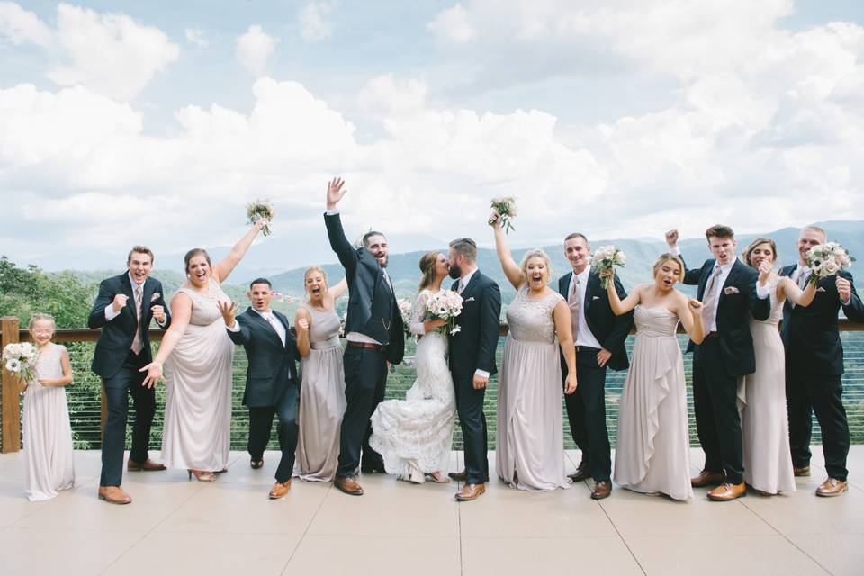 Wedding Party on Patio